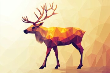 Obraz premium Geometric Portrait of a Reindeer - Minimalistic Low Poly Art