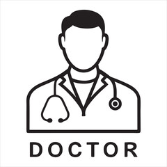 Fototapeta premium A Doctor line art vector illustration free download