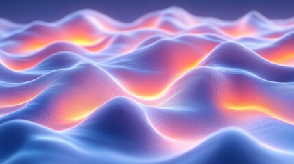 Obraz premium Abstract wavy surface with glowing lines.