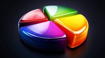 Colorful Abstract Pie Chart Design for Creative Projects