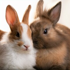 Obraz premium rabbit couple cuddling, AI generated