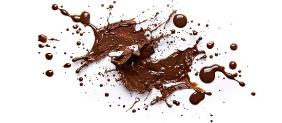 Drops Of Mud Sprayed Isolated On White Background With Clipping Path