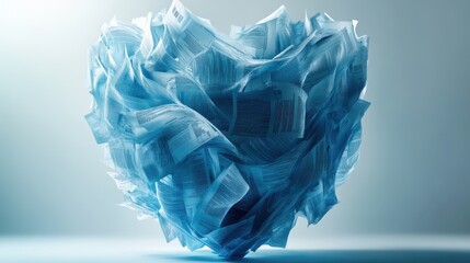 Fototapeta premium Conceptual artwork of a shield made of paperwork, symbolizing protection and security offered by insurance policies.