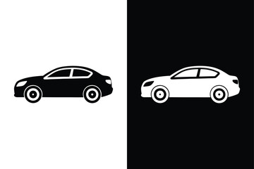 Car silhouette vector art  icon silhouette vector illustration white background.