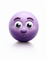 Fototapeta premium Purple emoji with surprised face