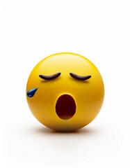 Exhausted emoji with tear