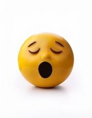 Fototapeta premium 3D Yellow Emoji with Mouth Open