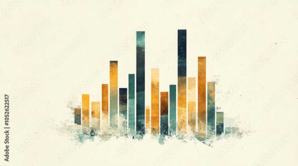 Poster abstract data visualization with colorful bars