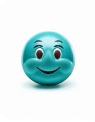 Fototapeta premium Smiling blue emoji