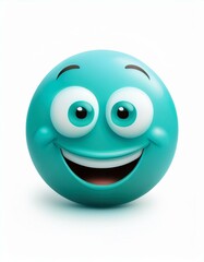 Fototapeta premium Smiling teal emoji