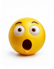Fototapeta premium A 3D emoticon with a shocked expression.