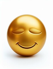 Fototapeta premium Smiling golden emoticon