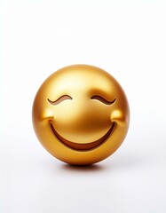 Fototapeta premium Golden smiley face emoji