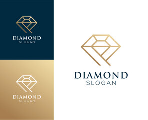 Abstract diamond logo. Letter R with diamond logo design illustration.	