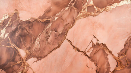 Fototapeta premium Luxurious rose gold marble background in oil painting style with dramatic lighting and rich textures