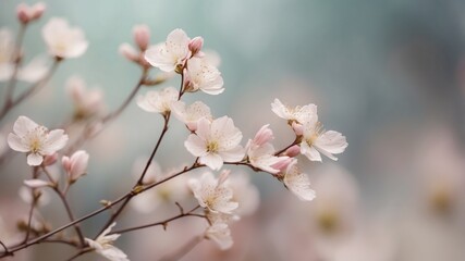 Obraz premium Delicate floral blooms in soft pastel colors for romantic springtime designs.