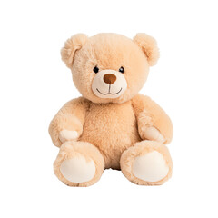 Obraz premium Cute plush teddy bear with soft fur, perfect for children's rooms, gifts, and cozy photography backdrops.