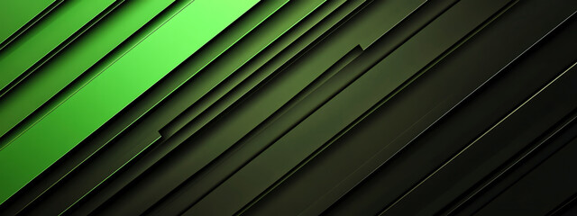 Obraz premium Dynamic Green and Black Tech Background With Layered Gradients Accentuating Depth and Motion
