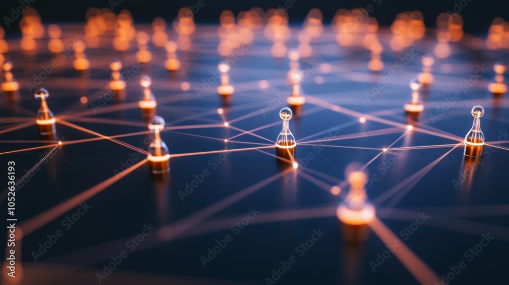 Poster network connection concept with light effects