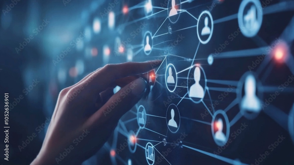 Poster digital network connection with user interface elements
