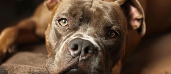 Obraz premium Pitbull Dog Looking Down
