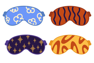 Sleep mask with cute abstract pattern. Eye accessory for sleeping and traveling. Vector illustration
