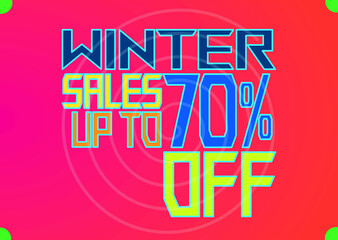 Obraz premium Banner, winter sales, up to seventy percent off.