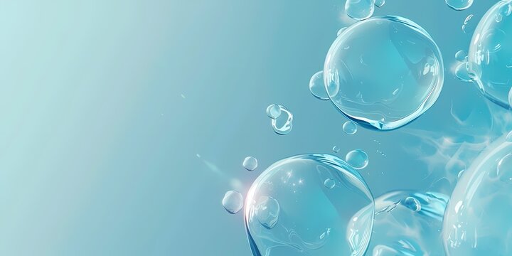 bubble water liquid surface texture with transparent spheres and shiny reflections