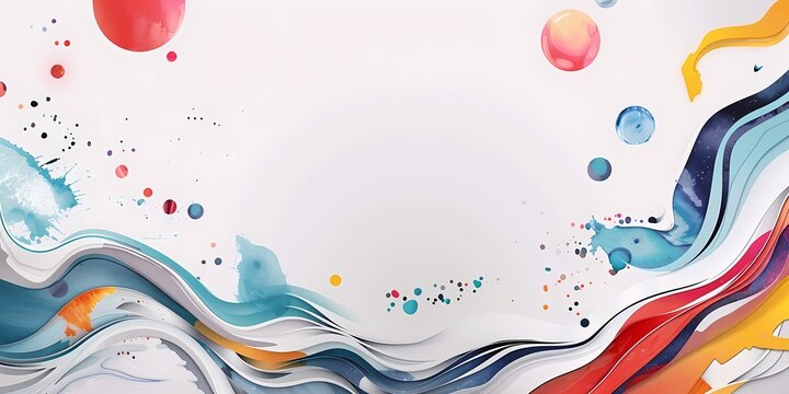 colorful abstract design with fluid waves and bubbles