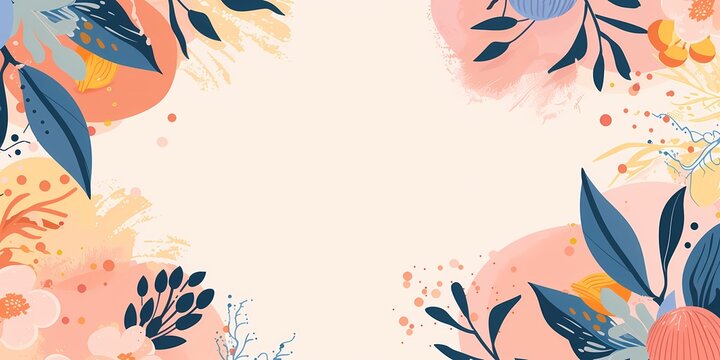 floral background design with colorful flowers and leaves