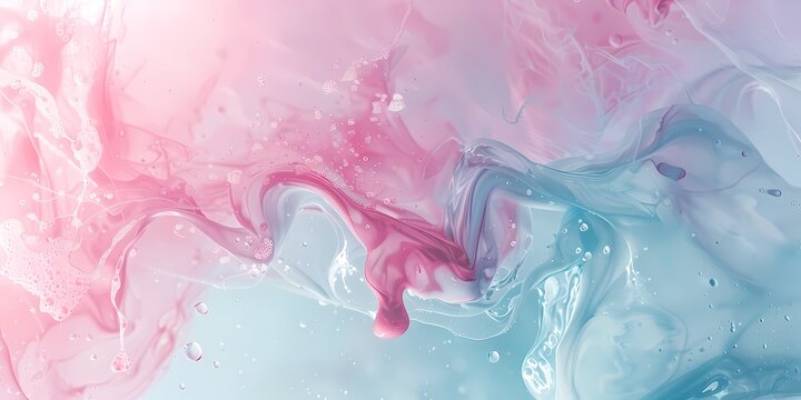 abstract fluid texture with pink and blue colors and bubbles