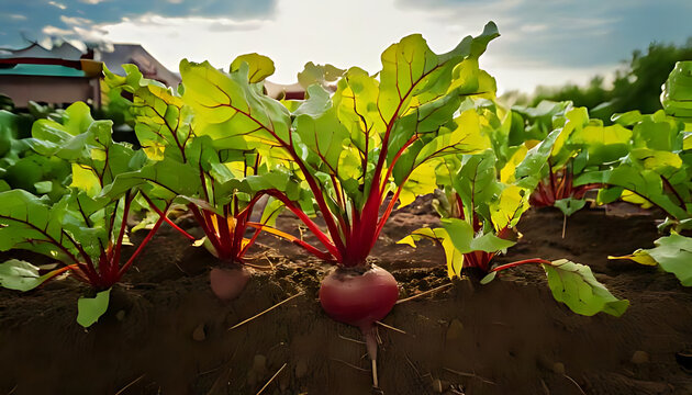 organic beetroot grows home vegetable garden careful farming practices