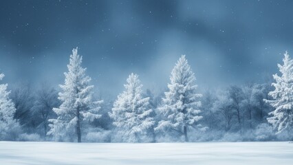 Obraz premium escena de navidad. bosque nevado