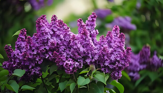 purple lilacs bloom lush garden surroundings rich tones lavender hue surrounding perfectly