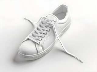 White sneaker with laces, clean background