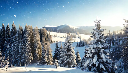 Obraz premium soft white snow falls gently winter light serene natural landscape