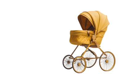 Baby Stroller on White Background,