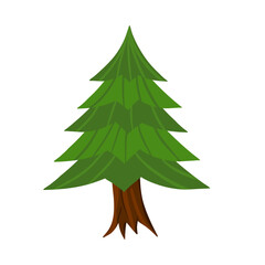 Obraz premium Isolated pine tree kids cartoon nature landscape