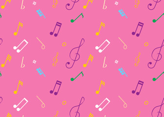music note valentine seamless pattern vector for background wallpaper decoration festival anniversary 