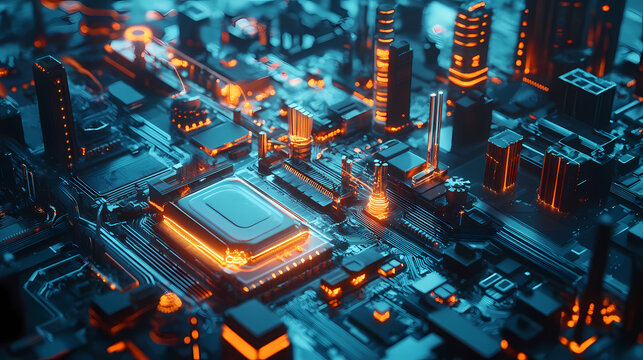 Aerial view of a virtual power plant integrating distributed energy resources in a minimalist clean and clear style with d rendering. Virtual Cityscape. Illustration