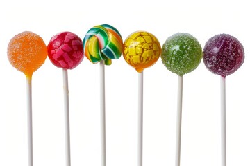 Color lollipop, candy on stick, colorful lollypops, round fruit caramel, multicolored confectionery