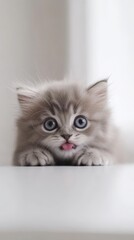 Playful Kitten with Bright Blue Eyes
