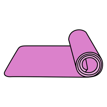 pink yoga mat rolled up clip art preview