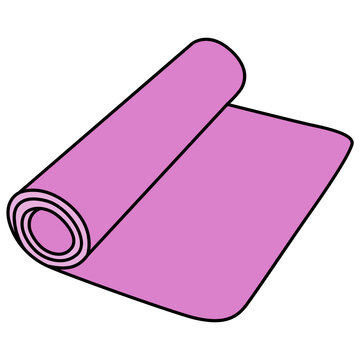 rolled out pink yoga mat clip art preview