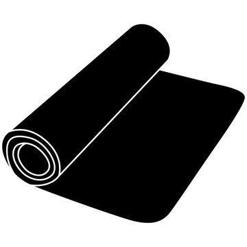black yoga mat rolled out clip art preview