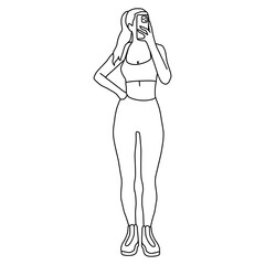 Fitness Girl Outline