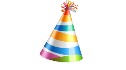 Birthday Party Cap on White Background,