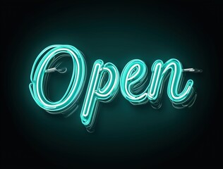 The neon sign is glowing and says "Open"