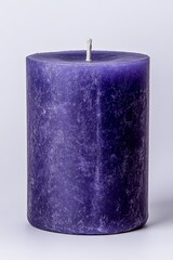 A blue candle on a white background 