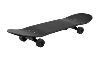 Black Skateboard on White Background,